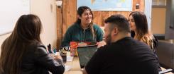 EOP students talk in a group